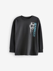 Blue/ Grey Headphones Graphic 100% Cotton Long Sleeve T-Shirts 3 Pack (3-16yrs) - Image 3 of 7