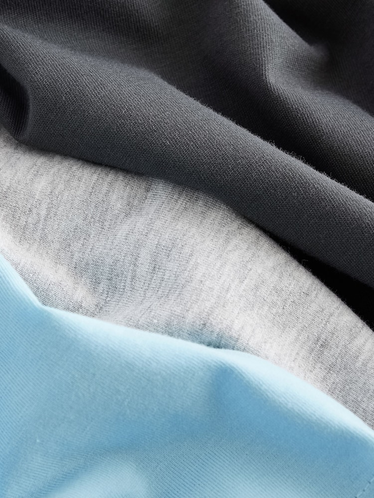 Blue/ Grey Headphones Graphic 100% Cotton Long Sleeve T-Shirts 3 Pack (3-16yrs) - Image 7 of 7