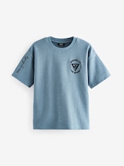 Blue/Green Relaxed Fit Textured Short Sleeve T-Shirts 3 Pack (3-16yrs) - Image 5 of 7