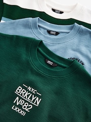 Blue/Green Relaxed Fit Textured Short Sleeve T-Shirts 3 Pack (3-16yrs) - Image 6 of 7