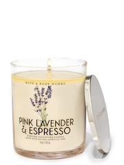 Bath & Body Works Pink Lavender Espresso Pink Lavender and Espresso Signature Single Wick Candle 8 oz / 227 g - Image 1 of 1