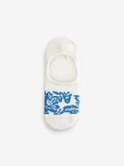 White/Blue Floral Low Cut Invisible Socks 5 Pack - Image 2 of 6