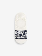 White/Blue Floral Low Cut Invisible Socks 5 Pack - Image 3 of 6
