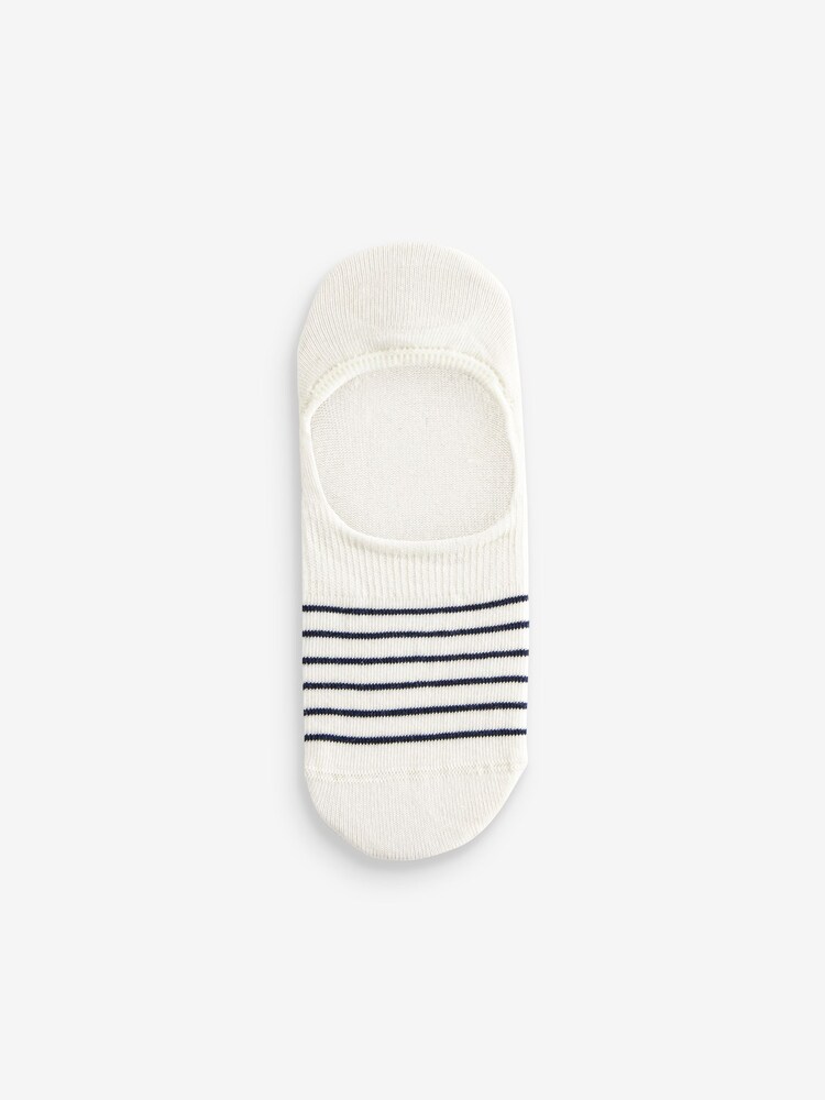 White/Blue Floral Low Cut Invisible Socks 5 Pack - Image 4 of 6