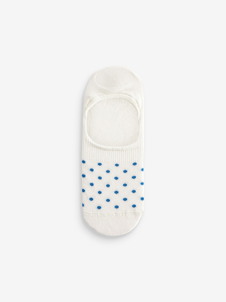 White/Blue Floral Low Cut Invisible Socks 5 Pack - Image 5 of 6