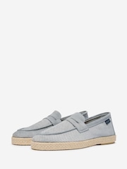 Oliver Sweeney Grey Perforated Suede Espadrille Loafers - Image 3 of 5
