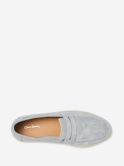 Oliver Sweeney Grey Perforated Suede Espadrille Loafers - Image 4 of 5