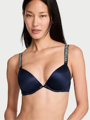 Victoria's Secret Noir Navy Blue Push Up Shine Strap Bra - Image 1 of 3