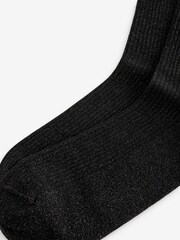Black Sparkle Ankle Socks 1 Pack - Image 3 of 3