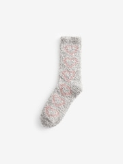 Pink/Grey Cosy Socks 2 Pack - Image 5 of 5