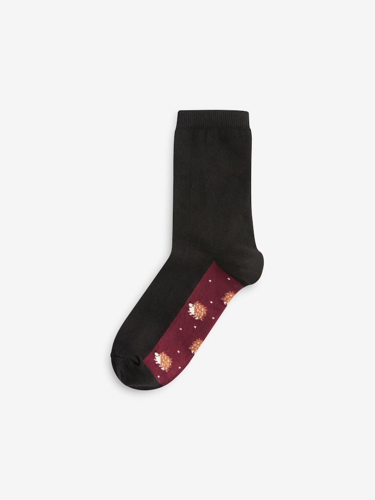 Autumn Animals Footbed Ankle Socks 5 Pack - Image 2 of 6 Autumn Animals Footbed Ankle Socks 5 Pack - Image 2 of 6