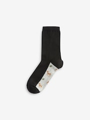 Autumn Animals Footbed Ankle Socks 5 Pack - Image 4 of 6