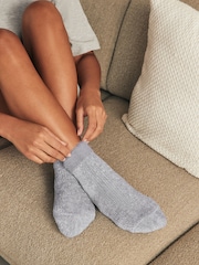 Pink/Grey Sparkle Velvet Cosy Socks 2 Pack - Image 3 of 5