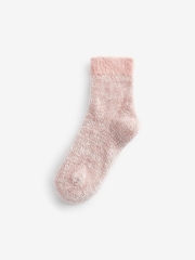 Pink/Grey Sparkle Velvet Cosy Socks 2 Pack - Image 4 of 5