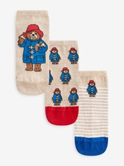 Navy/Red Paddington Bear Trainer Socks 3 Pack - Image 1 of 7