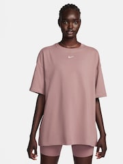 Nike Pink Sportswear Essential Oversized short-sleeve T-Shirt - Image 1 of 5