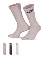 Nike Natural Everyday Plus Cushioned Crew Socks 3 Pack - Image 2 of 4
