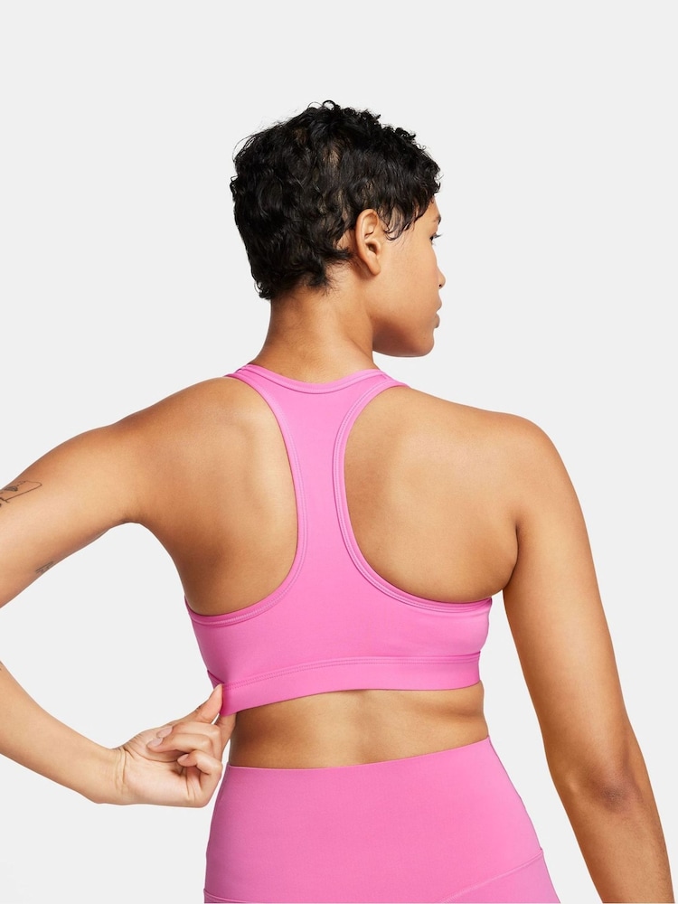 Nike Bright Pink DriFIT Swoosh Medium Support Padded Bra - Image 2 of 7