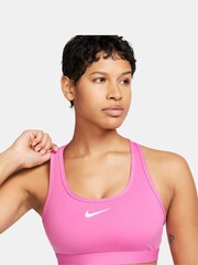 Nike Bright Pink DriFIT Swoosh Medium Support Padded Bra - Image 4 of 7