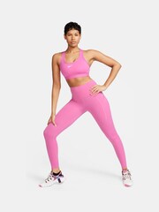 Nike Bright Pink DriFIT Swoosh Medium Support Padded Bra - Image 6 of 7