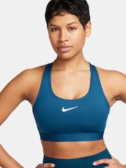 Nike Dark Blue Medium Swoosh Support Padded Sports Bra - Image 6 of 11