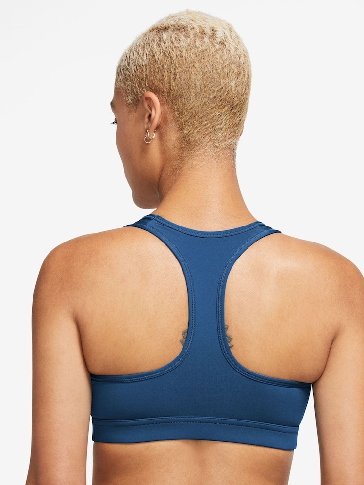 Nike Dark Blue Medium Swoosh Support Padded Sports Bra - Image 11 of 11