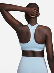 Nike Light Blue Swoosh Medium Support Padded Sports Bra - Image 3 of 8