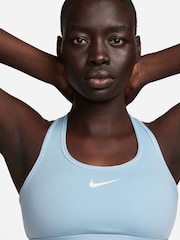 Nike Light Blue Swoosh Medium Support Padded Sports Bra - Image 6 of 8