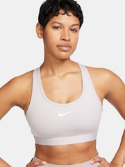 Nike Pale Pink Swoosh Medium Support Padded Sports Bra - Image 1 of 7