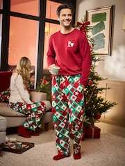 Seraphine Green & Red Print Celestial Family Matching Christmas Pyjamas Set - Image 1 of 6