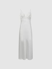 Reiss Optic White Maison Essentiele Silk Lace Midi Dress - Image 2 of 4
