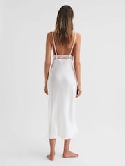 Reiss Optic White Maison Essentiele Silk Lace Midi Dress - Image 4 of 4