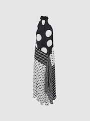 Florere Polka Dot Asymmetric Midi Dress - Image 2 of 5