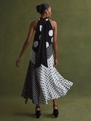 Florere Polka Dot Asymmetric Midi Dress - Image 4 of 5