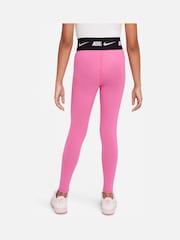 Nike Pink Logo Tape High Waisted Leggings - Image 2 of 5
