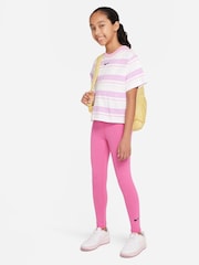 Nike Pink Logo Tape High Waisted Leggings - Image 3 of 5