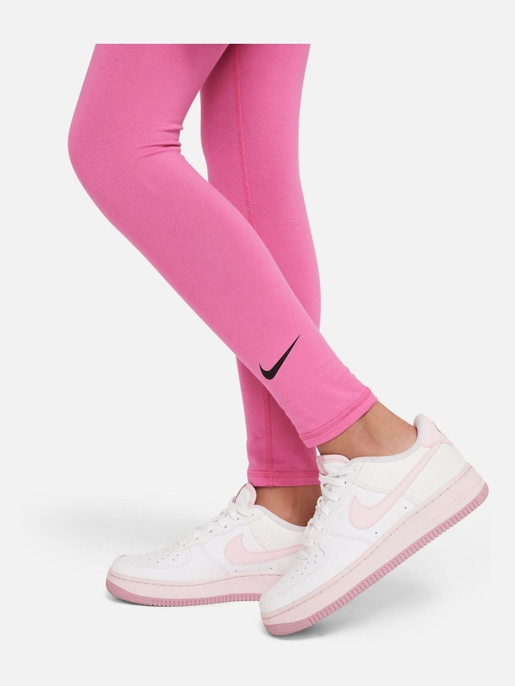 Nike Pink Logo Tape High Waisted Leggings - Image 5 of 5