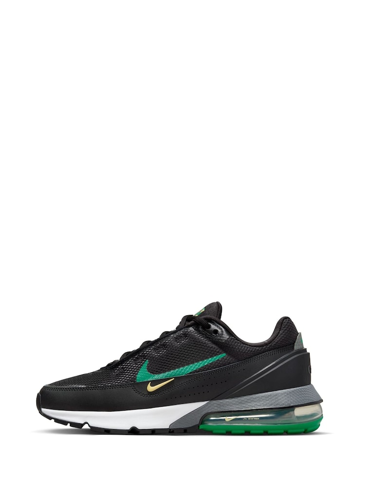 Nike Black/Green Air Max Pulse Trainers - Image 2 of 10