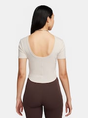 Nike White Chill Knits Mini Ribbed Short Sleeve Top - Image 3 of 7