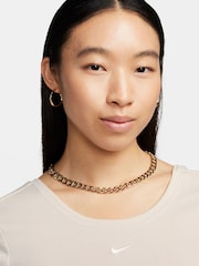 Nike White Chill Knits Mini Ribbed Short Sleeve Top - Image 4 of 7