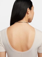 Nike White Chill Knits Mini Ribbed Short Sleeve Top - Image 5 of 7