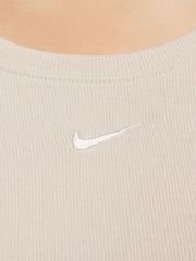 Nike White Chill Knits Mini Ribbed Short Sleeve Top - Image 6 of 7