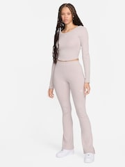 Nike Pale Pink Chill Knits Mini-Ribbed Long-Sleeve Top - Image 2 of 6
