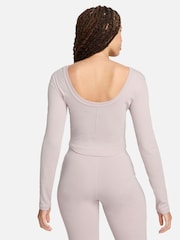 Nike Pale Pink Chill Knits Mini-Ribbed Long-Sleeve Top - Image 3 of 6