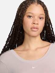 Nike Pale Pink Chill Knits Mini-Ribbed Long-Sleeve Top - Image 4 of 6