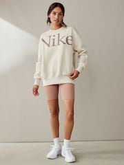 Nike Light Wood Natural Oversized Varsity Crew Neck Sweatshirt - Image 5 of 7