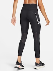 Nike Black Swoosh Fast Mid-Rise 7/8 Running Leggings - Image 2 of 9
