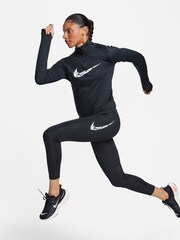Nike Black Swoosh Fast Mid-Rise 7/8 Running Leggings - Image 3 of 9