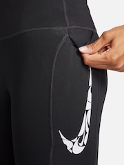 Nike Black Swoosh Fast Mid-Rise 7/8 Running Leggings - Image 5 of 9
