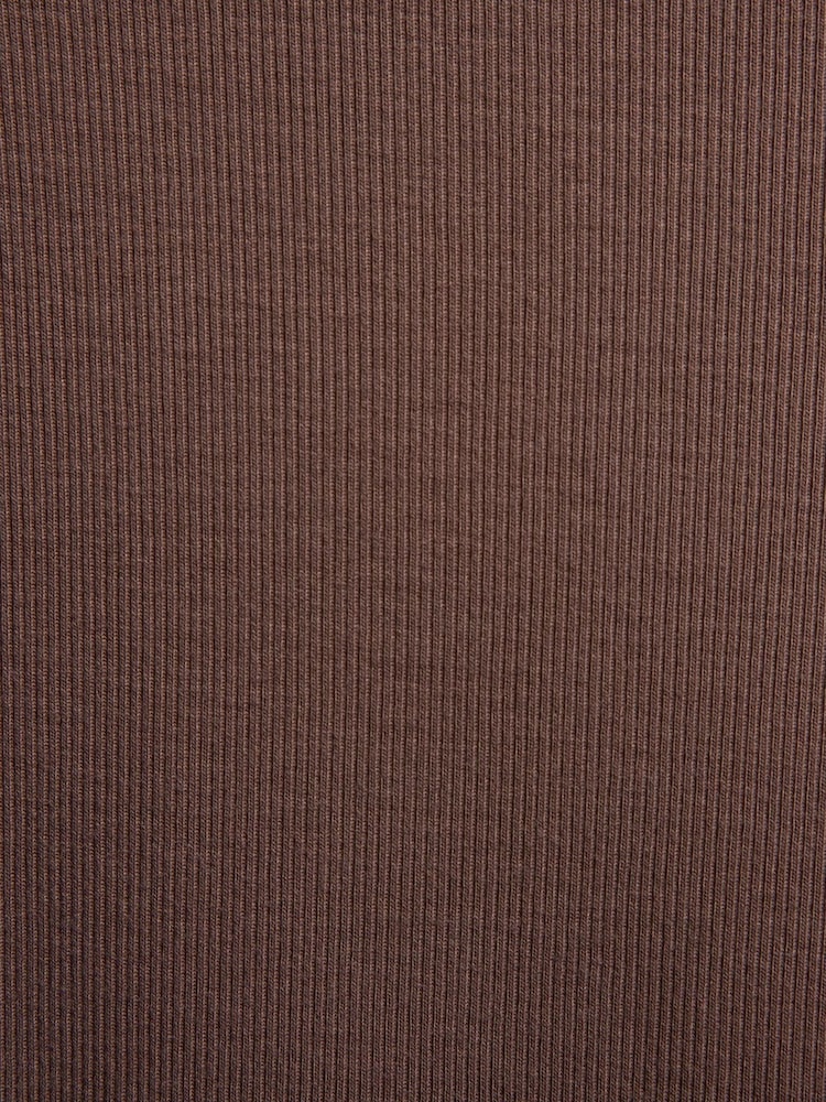 Nike Brown Chill Knits Mini Ribbed Short Sleeve Top - Image 7 of 7